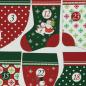 Preview: Baumwoll Panel Happy Christmas by Steinbeck ca. 145 cm Rot/Grün Adventskalender